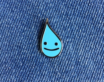 Happy Water Drop Hard Enamel Pin