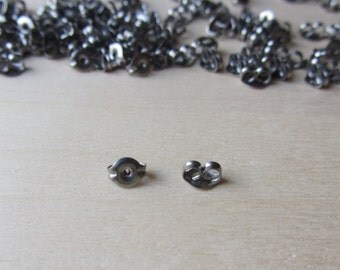 Titanium Clutches Ear Nuts, Hypoallergenic Grade 1 Titanium Earring Findings, Nickel Free Earring Components, Metal Sensitivity Supplies