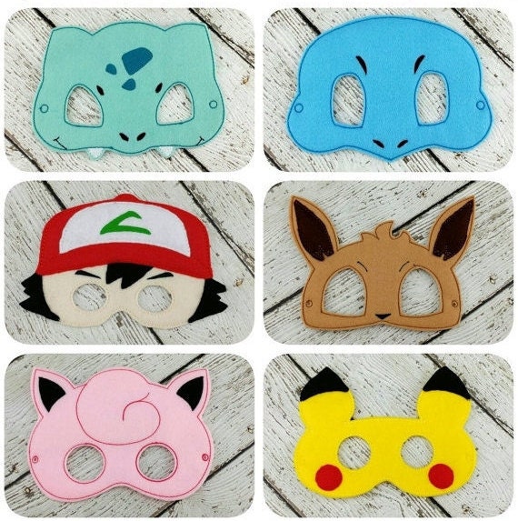 Pokemon Inspired Party Pack Party Favors Felt Masks