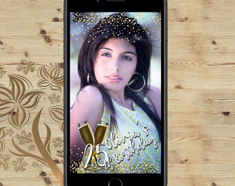 Birthday snapchat geofilter Birthday party snapchat filter Snapchat filter birthday Gold confetti snapchat geofilter SN10