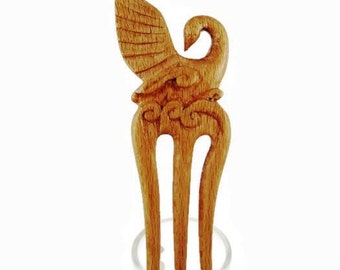 Swan hair pin valentines gift Womens gift Wooden hair stick Gift for her Daughter gift Gift for girls hair prong Wife gift Mother gift