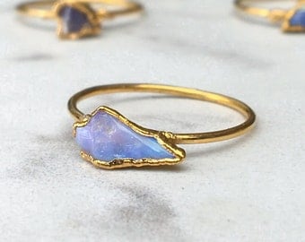 Raw Opal Ring - October Birthstone - Australian Opal Ring - Stackable Opal Ring - Rough Opal Ring - Gemstone Ring - Natural Opal Ring
