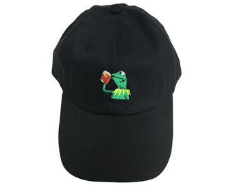 Kermit Tea Meme Baseball Cap But Thats None Of My Business Hat Embroidered Frog Sipping Unstructured Lebron James Dad Funny Gift Adult Black