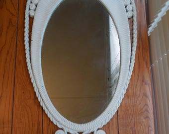 SALE Vintage Oval Shaped Wall Mirror with Abstract Heart Shaped Frame