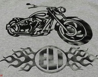 Children's motorcycle shirt with initials