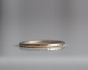 Delicate Hammered 9ct Gold Ring, Solid Gold Ring, Thin Gold Ring, Stackable Ring, Knuckle Ring, Midi Ring, Delicate Gold Ring, Eco Gold