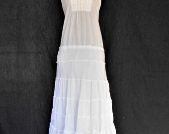 White Boho Hippie Dress, White Beach Boho Dress, Beach Boho Wedding Dress, Simple White Dress, Casual Wedding dress,