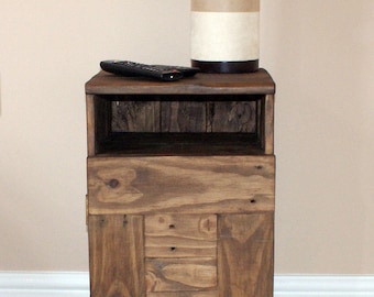 Reclaimed Wood Rustic Cabinet / Bedside Table