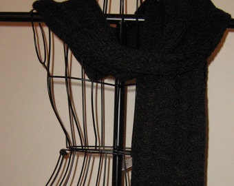 Black Onyx Extra Long Hand Knit Merino Scarf