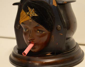 Deco gypsy fortune teller cigarette dispenser 1920's