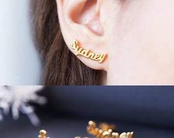 Custom Name Earrings -Personalized Earrings -Stud Name Earrings -Custom Earrings -Pair of Earrings -Gold Earrings -Silver Earrings