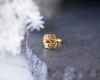 Personalized Monogram Ring -Custom Initials Ring -Custom Monogram Ring -Initials Ring -Monogrammed Ring - Bridesmaid Gift