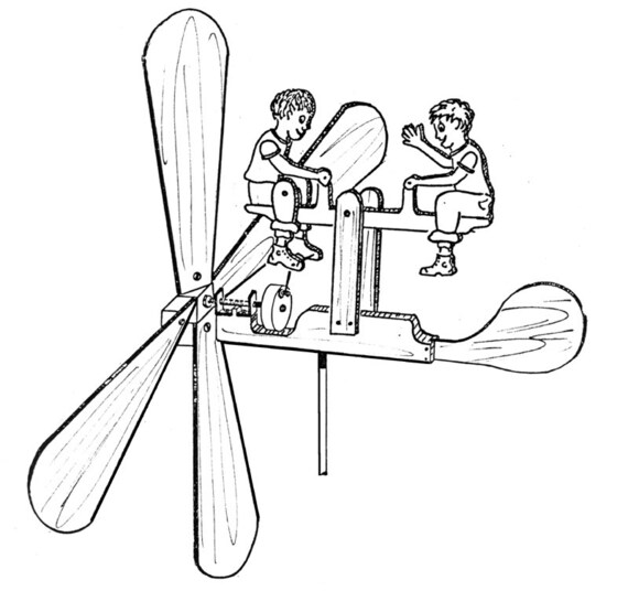See Saw Twins Whirligig 608 Woodworking / Craft Pattern