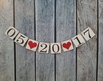 Save the date banner, engagement banner, wedding date banner, wedding date photo prop, engaged sign, engagement photo prop, bridal shower