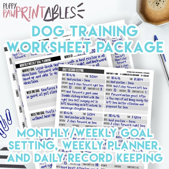 printable planner dog training planner and record keeping