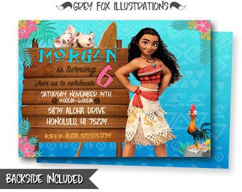 Moana Birthday Invitation, Moana Invitation, Moana Invitations, Moana Birthday Party, Moana Party, Moana Printables, Personalized