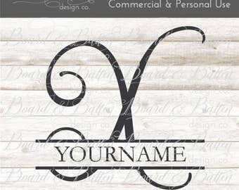Split Letter Monogram SVG - X Letter SVG - Divided initial X svg - Split initial svg - vector cut files, cuttable svg designs dxf files SPM2