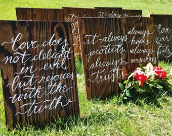 Set of 8/1 Corinthians 13 Wedding Aisle Sign/Love is Patient