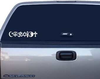 Coexist Decal, Coexist Bumper Sticker, Coexist Sticker, Car Window Decal, Laptop Decal, Macbook Decal, Peace Decal, Om Decal, Yin Yang Decal
