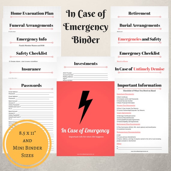 In Case of Emergency Printable