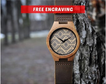 Wooden watch, Wood watch, mens watch,Engraved Wooden Watch,Groomsmen Gift,father day gift,wood watch for man,Anniversary Gift,Boyfriend Gift