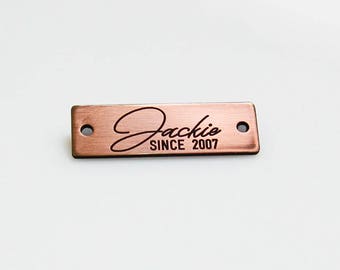 Custom Clothing Labels, 25 pcs,Engraved Metal Tags,Personalized Metal Tags,Metal Labels,Customized Tags,Custom Tags for Clothing
