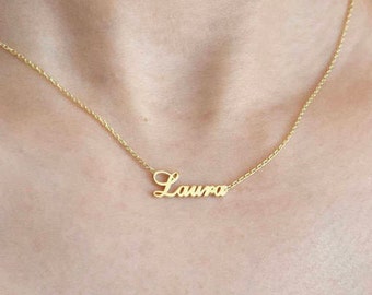 14K Gold Dainty Name Necklace - Personalized Necklace - Name Necklace - Custom Name Necklace - Name Jewelry - Necklace - Mother's Day Gift