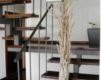 Driftwood lamp,driftwood floor lamp,driftwood decor.beach decor,lighting,driftwood art,coastal home decorr,nautical decor.,wood lamp,lake
