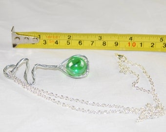 Light Green Marble Wire Wrapped Pendant