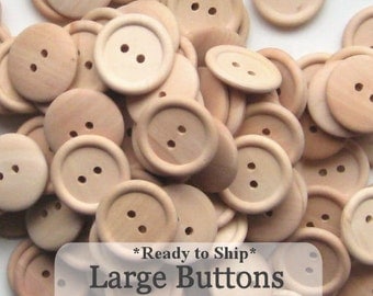 Large Unfinished Wooden Buttons 1 inch, Pack of 100