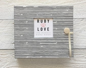 Gray Woodsy Stripe | BABY BOOK