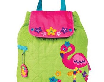 Personalized Stephen Joseph FLAMINGO Preschool Backpack Kids Embroidered School Bag Childs Monogrammed Tote with Easy Ordering