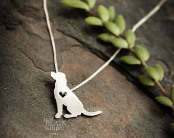Labrador retriever, tiny sterling silver necklace, handmade dog jewelry, pendant, pet