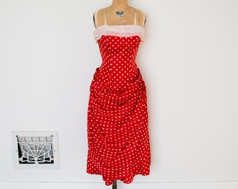 Vintage 50s Dress - 1950s Polka Dot Dress - The Suzy