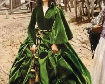 Scarlett O'Hara Green Drapery Dress Civil War Dress Gone With the Wind Butterick 4051 Sizes 12-14-16 Bust 34 36 38 Women's Sewing Pattern