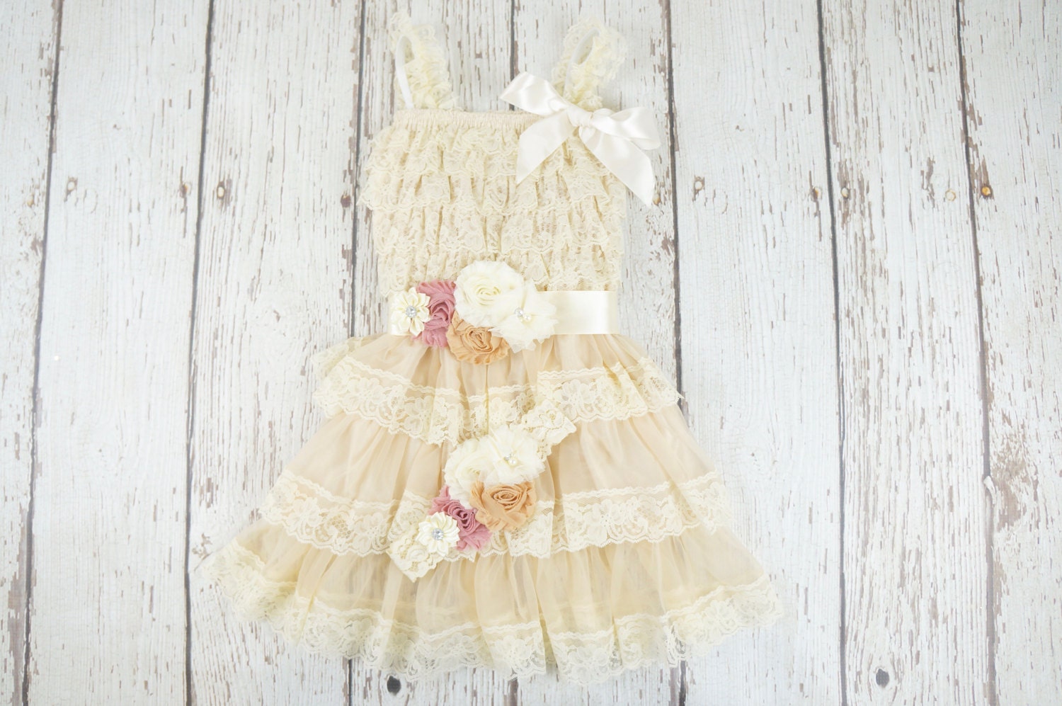 Lace Baby Dress Ivory Baby Dress blush flower girl dress