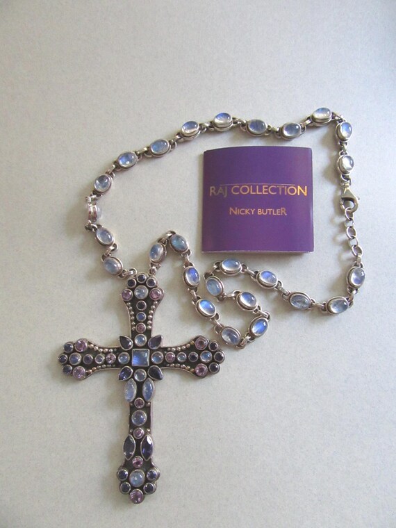 15 Off SALE Nicky Butler Cross Moonstone Necklace Estate