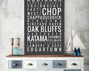 Martha's Vineyard - Cape Cod, Massachusetts - Typography Print
