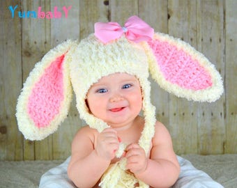 Bunny Hat Easter Bunny Hat Baby Bunny Ears Beanie Pink Rabbit Hats