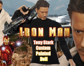 Tony Stark Iron Man 12 inch 1/6 scale Hot Toys style custom painted doll action figure Robert Downey Jr. Marvel Avengers Civil War