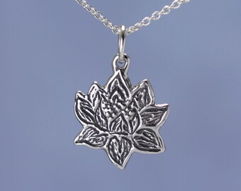 Tiny Sterling Silver Lotus Charm or Lotus Necklace – Lotus Charm Necklace – Lotus Flower Charm – Lotus Pendant Yoga Jewelry – Lotus Jewelry