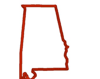 Alabama Applique: 4x4, 5x7; Available in pes, dst, exp, hus, jef, vip, vp3, xxx.