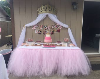Light Pink Tulle tutu Table Skirt