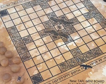 TAFL MINI Raven board-small and portable hnefatafl board travels almost anywhere.