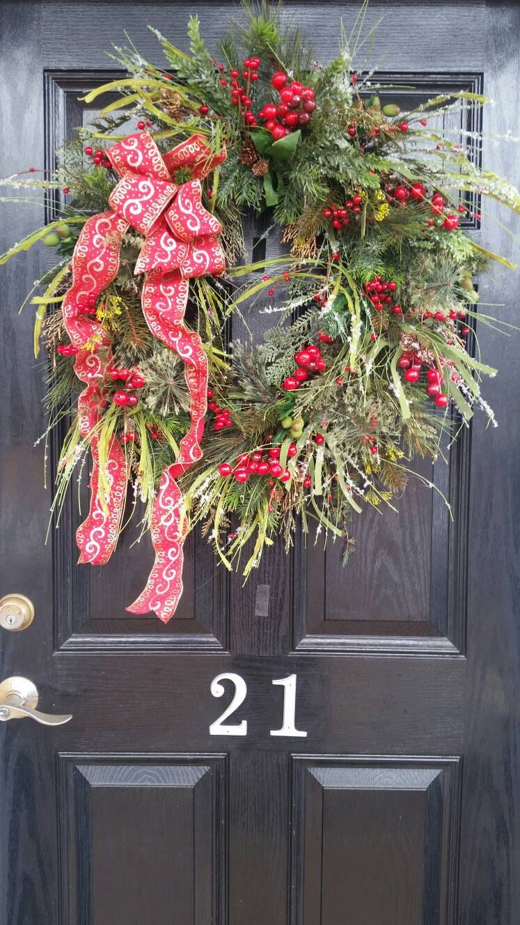 Large Grapevine Wreath Rustic Elegant Full Floral Greenery