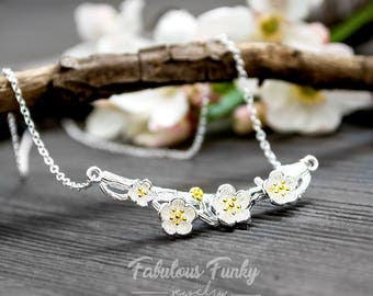 Flower necklace - 925 Sterling Silver Edition