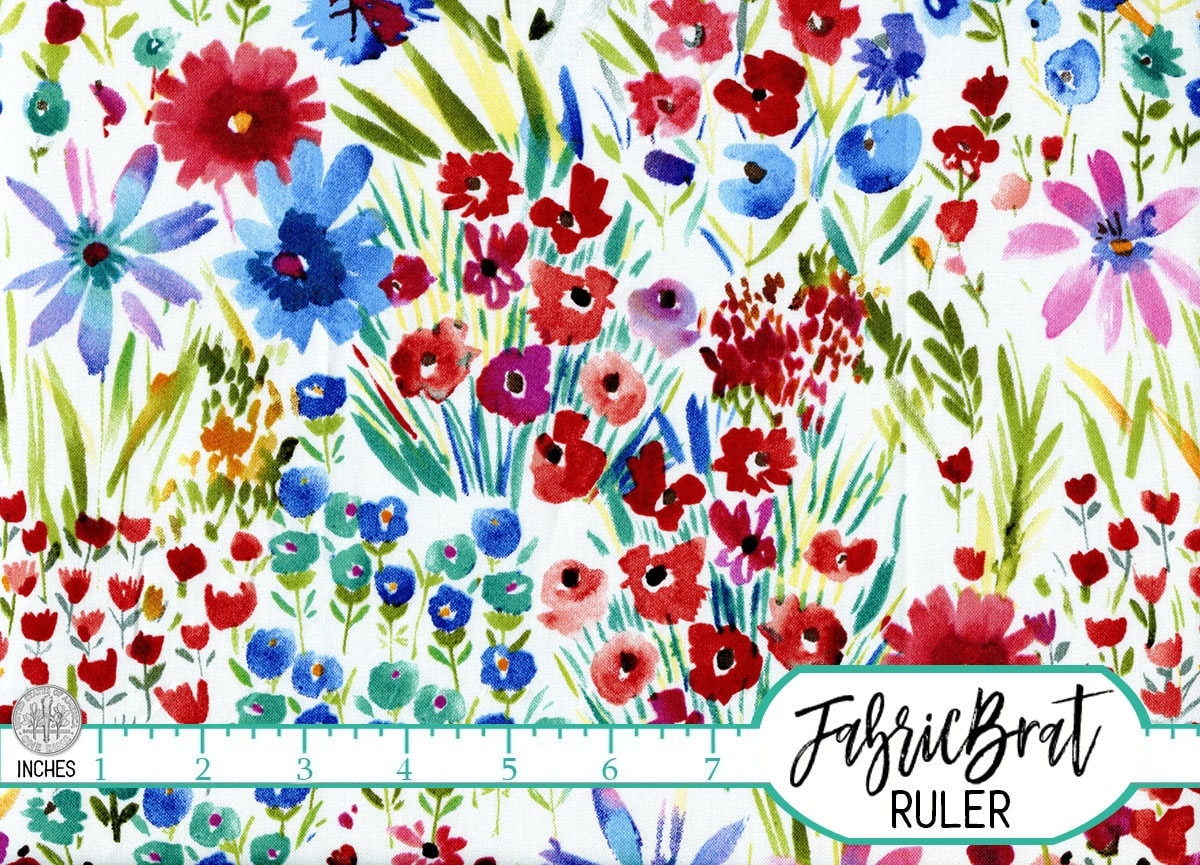 Download MODERN WATERCOLOR FLORAL Fabric by the Yard Fat Quarter Chic