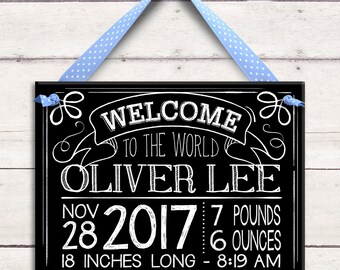 Baby Chalkboard Sign - Baby Shower Chalkboard Sign - Rustic Baby - Chalkboard Art - Rustic Baby Nursery - Hanging Chalkboard Sign -