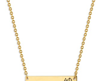 Alpha Phi Sorority Bar Necklace / Alpha Phi Necklace / Sorority Necklace / Sorority Gift / Big Little Gift / Sorority Jewelry / APhi Gifts