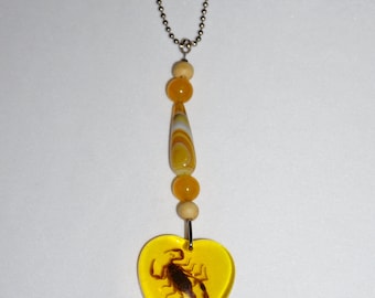 Yellow Car Mirror Charm, Agate Car Mirror Charm, Scorpion Car Charm, Unique Gifts, Car Accessories, Unique Car Decor, Ready To Ship
